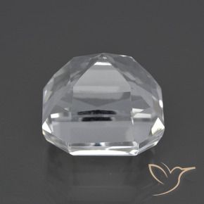 Quartzo branco natural 11,26ct, corte esmeralda, VVS