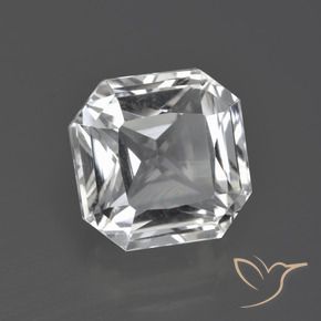 Quartzo Branco claro Natural 8.02ct, Corte Octógono / Esmeralda, VVS-VS