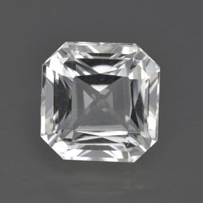 Quartzo branco natural 5,42ct, corte esmeralda, VVS-VS