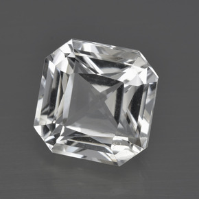 Quartzo branco natural 5,42ct, corte esmeralda, VVS-VS