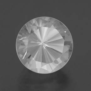 Quartzo branco natural 6,13ct, corte redondo, VVS