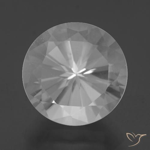 7.59ct Natural Branco Quartzo, Redondo, VVS-VS