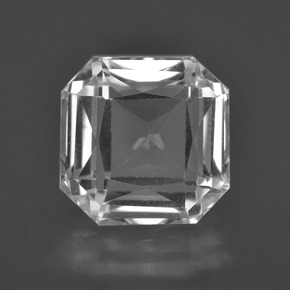 Quartzo branco natural 6,78ct, corte esmeralda, VVS