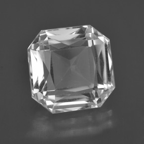 Quartzo branco natural 6,78ct, corte esmeralda, VVS