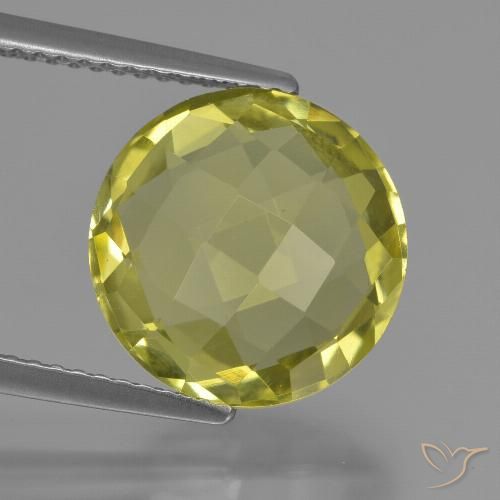 Quartzo amarelo natural 5,31ct, corte redondo, VVS-VS
