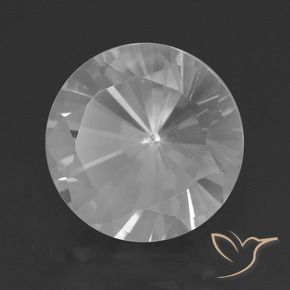 Quartzo Branco Natural 8.90ct, Redondo, VVS-VS