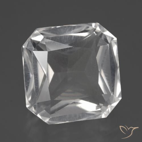 11.27ct Natural Branco claro Quartzo, Corte Esmeralda, VVS-VS