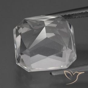 Quartzo Branco claro Natural 11.27ct, Corte Octógono / Esmeralda, VVS-VS