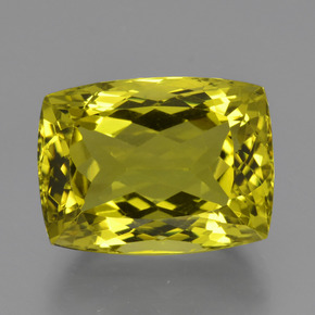 Quartzo amarelo natural 22,65ct, almofada cortada, VVS