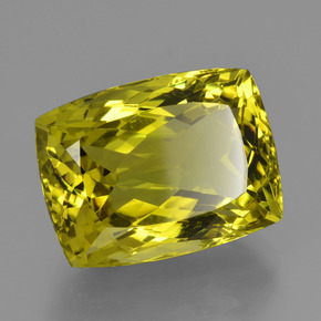 Quartzo amarelo natural 22,65ct, almofada cortada, VVS
