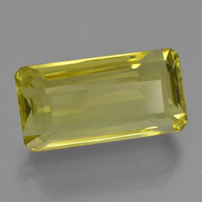 Quartzo amarelo natural 18,76ct, corte esmeralda, VS