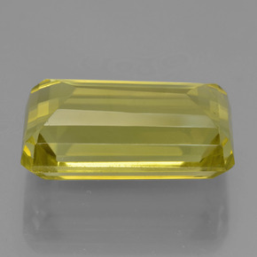 Quartzo amarelo natural 18,76ct, corte esmeralda, VS