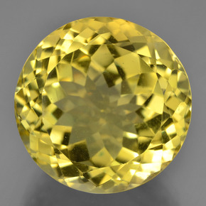 Quartzo amarelo natural 24,67ct, corte redondo, VS
