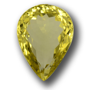 Quartzo amarelo natural 17,50ct, formato de pêra, VVS