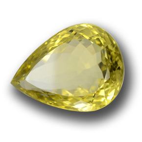 Quartzo amarelo natural 17,50ct, formato de pêra, VVS