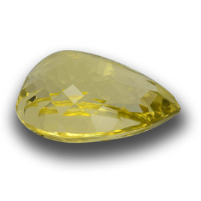 Quartzo amarelo natural 17,50ct, formato de pêra, VVS