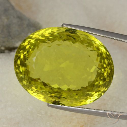 52.58ct Natural Amarelo esverdeado Quartzo, oval, VVS
