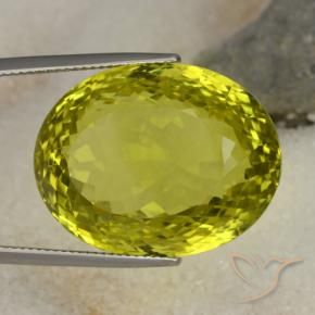 Quartzo Amarelo esverdeado Natural 52.58ct, oval, VVS