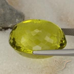 Quartzo Amarelo esverdeado Natural 52.58ct, oval, VVS