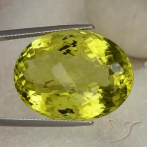 Quartzo Amarelo esverdeado Natural 39.34ct, oval, VVS