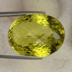 Quartzo Amarelo esverdeado Natural 41.13ct, oval, VVS