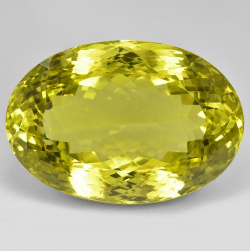 Quartzo amarelo vivo Natural 101.43ct, Corte Oval, VVS