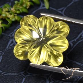 Quartzo amarelo médio Natural 18.68ct, Flor cortada, Transparente