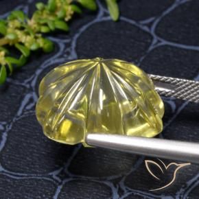 Quartzo amarelo médio Natural 18.68ct, Flor cortada, Transparente
