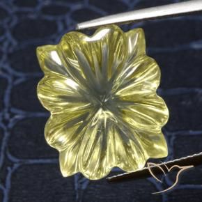 Quartzo Amarelo claro Natural 16.49ct, Flor cortada, Transparente