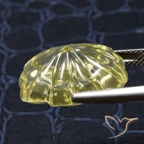 Quartzo Amarelo claro Natural 16.49ct, Flor cortada, Transparente