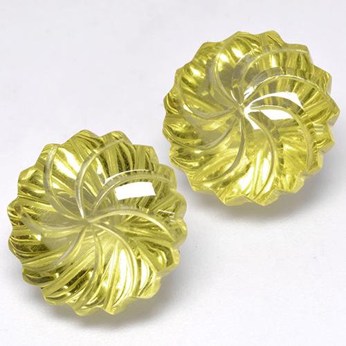 Pedras preciosas de quartzo amarelo natural de 24,54 ct, corte flor, transparente