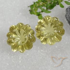 Pedras preciosas de Quartzo amarelo médio natural de 15.30 ct, Flor cortada, Transparente