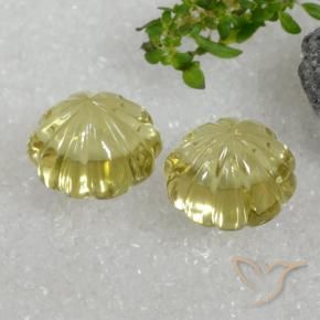 Pedras preciosas de Quartzo amarelo médio natural de 15.30 ct, Flor cortada, Transparente