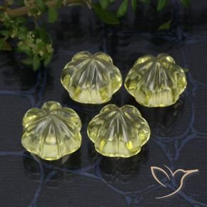 Pedras preciosas de Quartzo Amarelo esverdeado natural de 16.85 ct, Flor cortada, Transparente