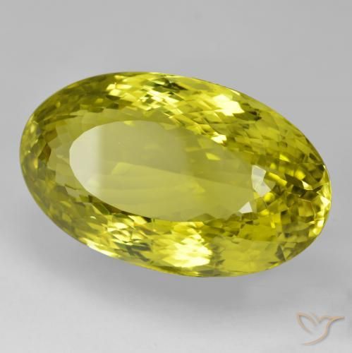 Quartzo Verde amarelo Natural 97.05ct, oval, VVS