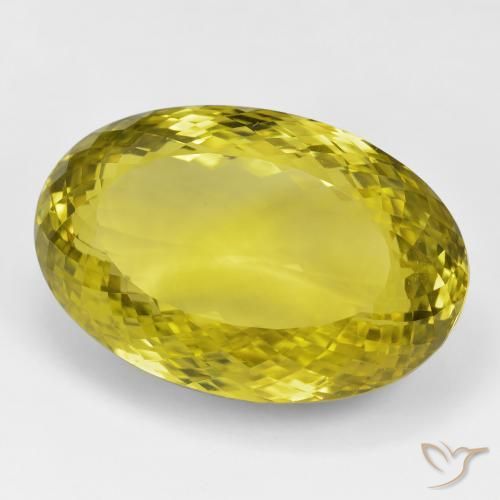 Quartzo Medium Dark-Yellow Natural 90.42ct, oval, VVS