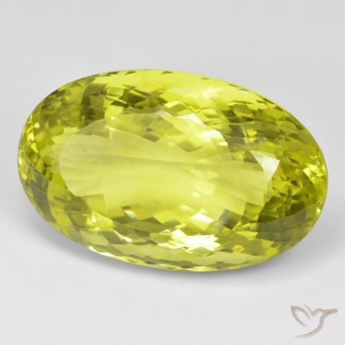 Quartzo Limão amarelo Natural 89.56ct, oval, VVS