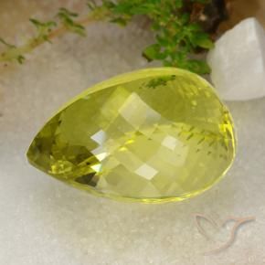 Quartzo amarelo vivo Natural 87.25ct, Formato de pêra, VVS