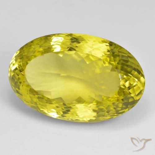 Quartzo amarelo médio Natural 71.43ct, oval, VVS