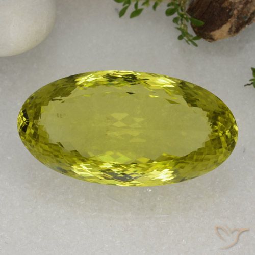 86.68ct Natural Verde amarelo Quartzo, oval, VVS