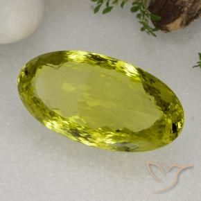 Quartzo Verde amarelo Natural 86.68ct, oval, VVS