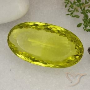 Quartzo Limão amarelo Natural 85.07ct, oval, VVS