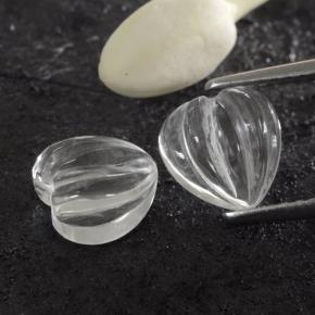 Pedras preciosas de Quartzo Branco claro natural de 3.22 ct, Formato de coração, Transparente