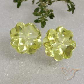 Pedras preciosas de Quartzo Limão amarelo natural de 19.38 ct, Flor cortada, Transparente