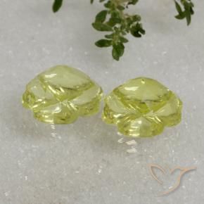 Pedras preciosas de Quartzo Limão amarelo natural de 19.38 ct, Flor cortada, Transparente