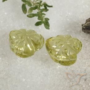 Pedras preciosas de Quartzo Amarelo esverdeado natural de 13.98 ct, Flor cortada, Transparente