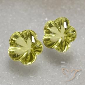 Pedras preciosas de Quartzo Amarelo esverdeado natural de 15.78 ct, Flor cortada, Transparente