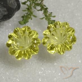 Pedras preciosas de Quartzo amarelo médio natural de 14.39 ct, Flor cortada, Transparente