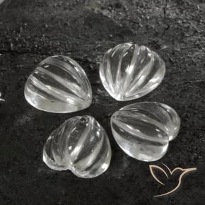 Pedras preciosas de Quartzo Branco claro natural de 6.22 ct, Formato de coração, Transparente