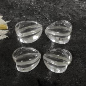 Pedras preciosas de Quartzo Branco natural de 6.30 ct, Formato de coração, Transparente
